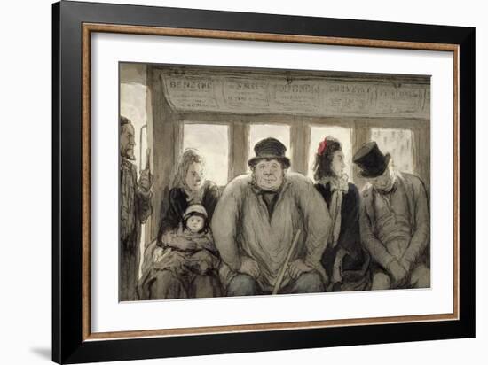 The Omnibus, 1864-Honore Daumier-Framed Giclee Print