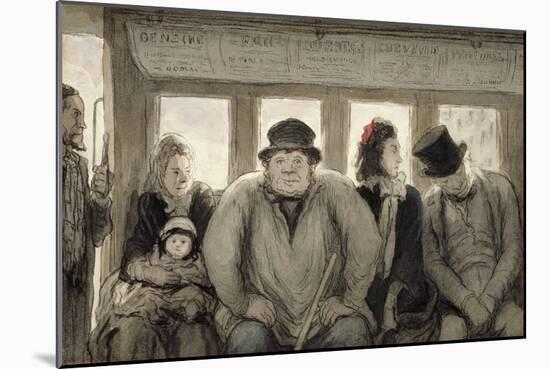 The Omnibus, 1864-Honore Daumier-Mounted Giclee Print