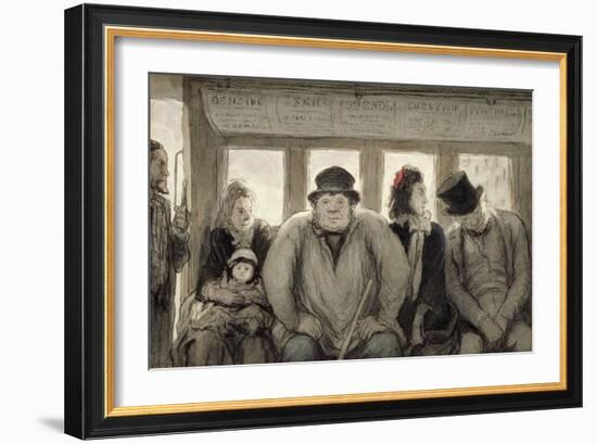 The Omnibus, 1864-Honore Daumier-Framed Giclee Print