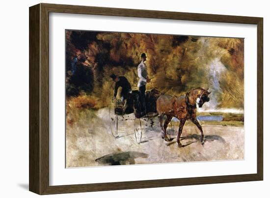 The One Horse Carraige-Henri de Toulouse-Lautrec-Framed Art Print