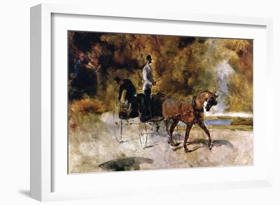 The One Horse Carraige-Henri de Toulouse-Lautrec-Framed Art Print