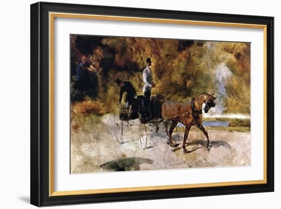 The One Horse Carraige-Henri de Toulouse-Lautrec-Framed Art Print