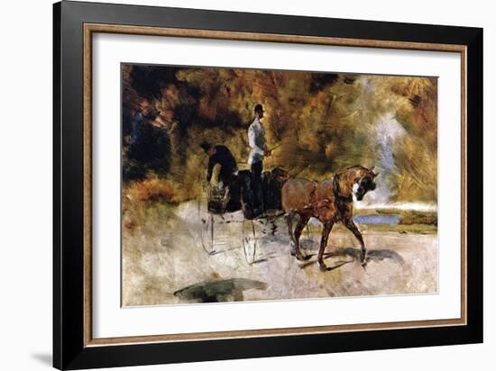 The One Horse Carraige-Henri de Toulouse-Lautrec-Framed Art Print