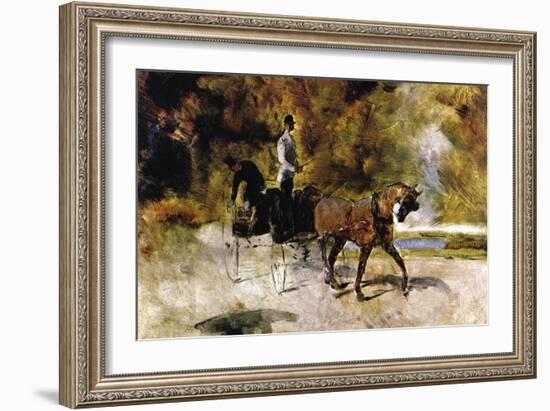 The One Horse Carraige-Henri de Toulouse-Lautrec-Framed Art Print