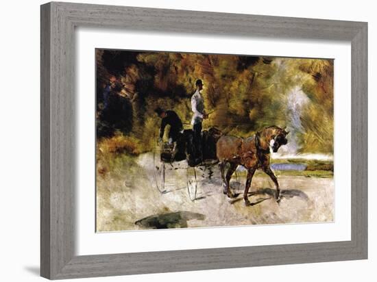 The One Horse Carraige-Henri de Toulouse-Lautrec-Framed Art Print