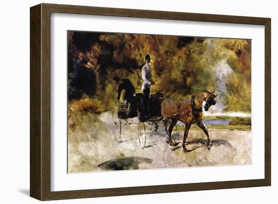 The One Horse Carraige-Henri de Toulouse-Lautrec-Framed Art Print