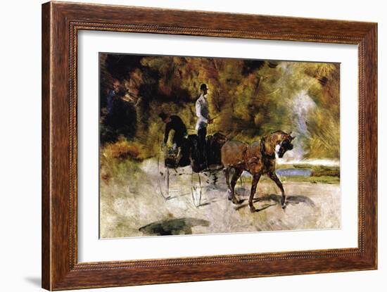 The One Horse Carraige-Henri de Toulouse-Lautrec-Framed Art Print