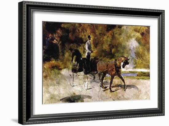 The One Horse Carraige-Henri de Toulouse-Lautrec-Framed Art Print