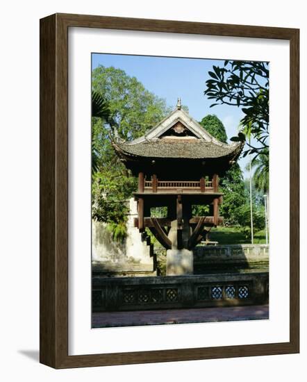 The One Pillar Pagoda (Chua Mot Cot), Built in 1049 to Resemble a Lotus Blossom, Hanoi, Indochina-Robert Francis-Framed Photographic Print