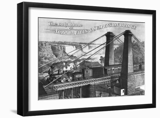 The Only Route to Niagara Falls and Suspension Bridge-null-Framed Giclee Print