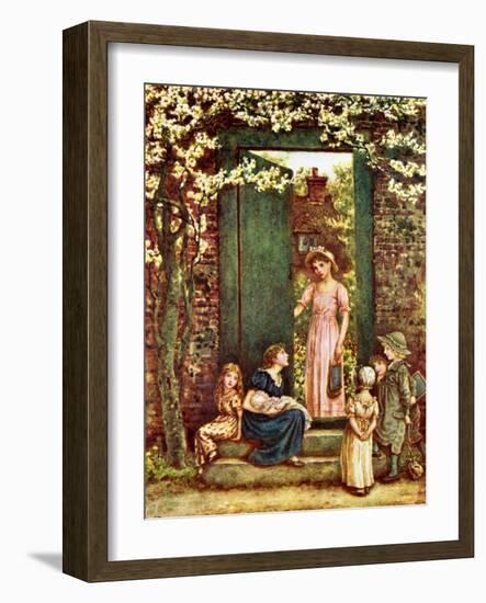 'The open door' by Kate Greenaway-Kate Greenaway-Framed Giclee Print