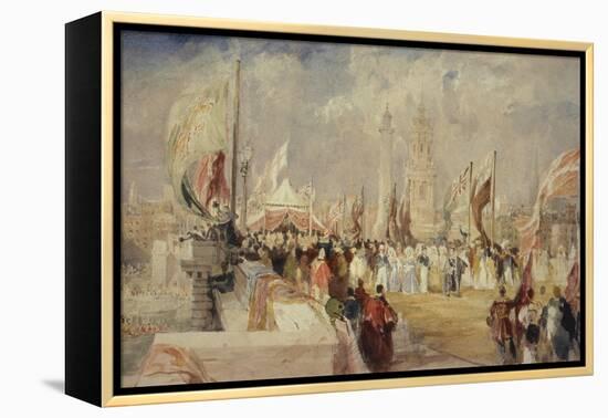 The Opening of London Bridge by King William IV and Queen Adelaide on 1 August, 1831-Thomas Allom-Framed Premier Image Canvas