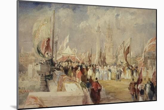 The Opening of London Bridge by King William IV and Queen Adelaide on 1 August, 1831-Thomas Allom-Mounted Giclee Print
