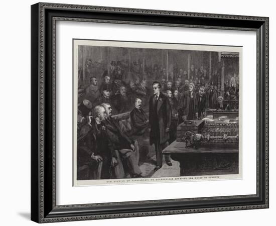 The Opening of Parliament, Mr Chamberlain Entering the House of Commons-null-Framed Giclee Print