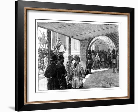 The Opening of Parliament, Westminster, London, 1866-William Barnes Wollen-Framed Giclee Print