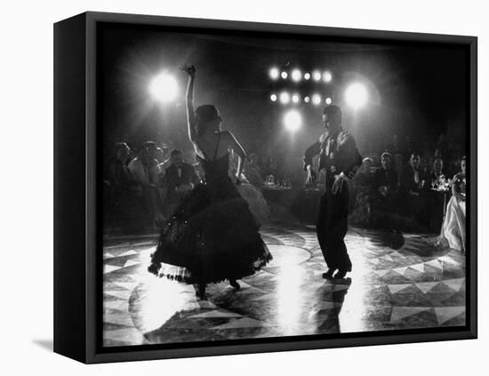 The Opening of the Castellana Hilton Hotel, Spanish Dancers Doing a Famenca Number in Patio-Yale Joel-Framed Premier Image Canvas