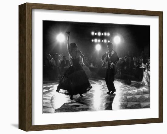 The Opening of the Castellana Hilton Hotel, Spanish Dancers Doing a Famenca Number in Patio-Yale Joel-Framed Photographic Print