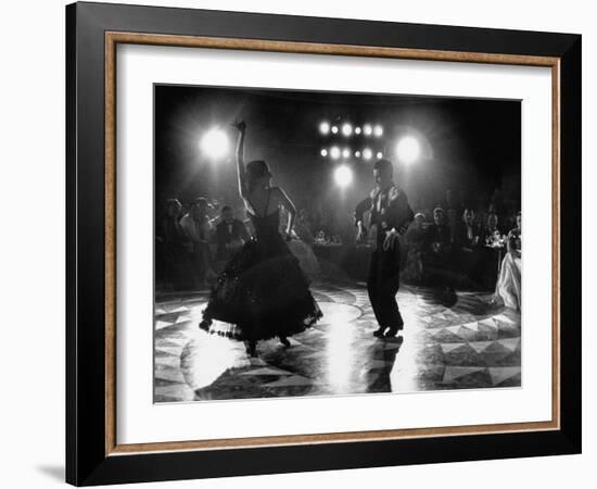 The Opening of the Castellana Hilton Hotel, Spanish Dancers Doing a Famenca Number in Patio-Yale Joel-Framed Photographic Print