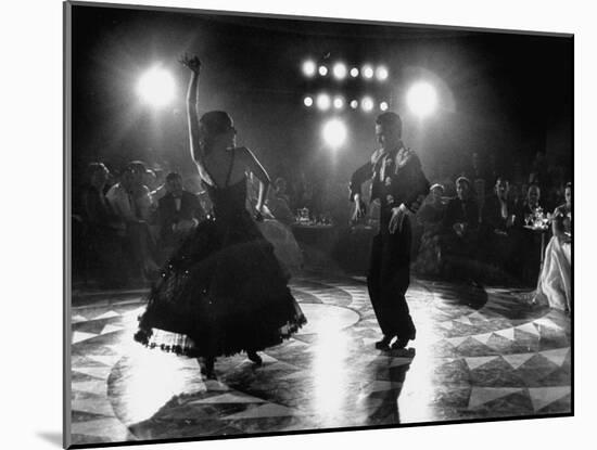 The Opening of the Castellana Hilton Hotel, Spanish Dancers Doing a Famenca Number in Patio-Yale Joel-Mounted Photographic Print