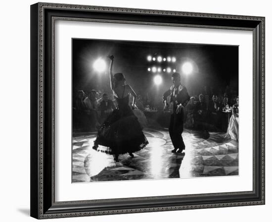 The Opening of the Castellana Hilton Hotel, Spanish Dancers Doing a Famenca Number in Patio-Yale Joel-Framed Photographic Print