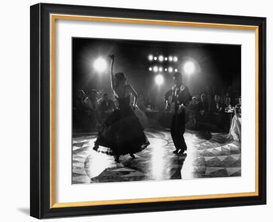 The Opening of the Castellana Hilton Hotel, Spanish Dancers Doing a Famenca Number in Patio-Yale Joel-Framed Photographic Print