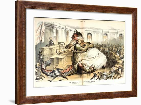 The Opening of the Congressional Session, 1887-Joseph Keppler-Framed Giclee Print