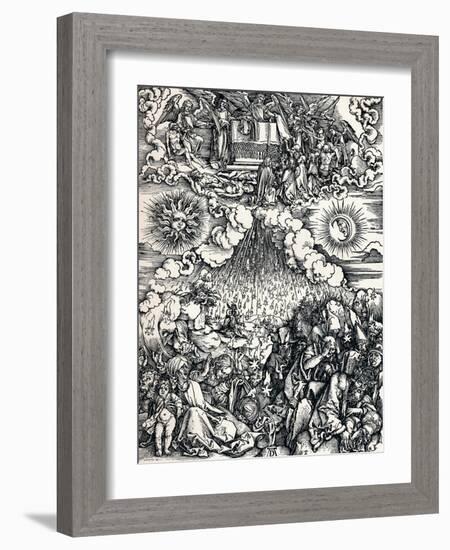 The Opening of the Fifth and Sixth Seals, 1498-Albrecht Dürer-Framed Giclee Print