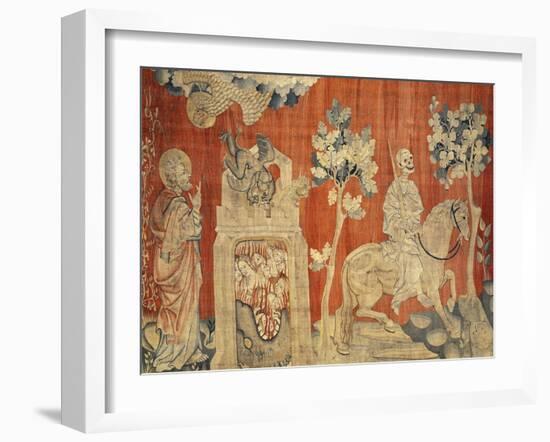 The Opening of the Fourth Seal, of Death Riding the Pale Horse, No.12 from the Apocalypse of Angers-Nicolas Bataille-Framed Giclee Print