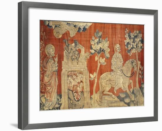 The Opening of the Fourth Seal, of Death Riding the Pale Horse, No.12 from the Apocalypse of Angers-Nicolas Bataille-Framed Giclee Print