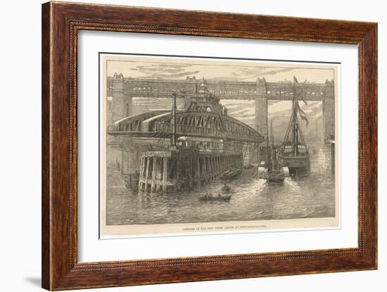 The Opening of the New Swing Bridge at Newcastle-On-Tyne on June 15th 1876-null-Framed Art Print