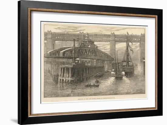 The Opening of the New Swing Bridge at Newcastle-On-Tyne on June 15th 1876-null-Framed Art Print