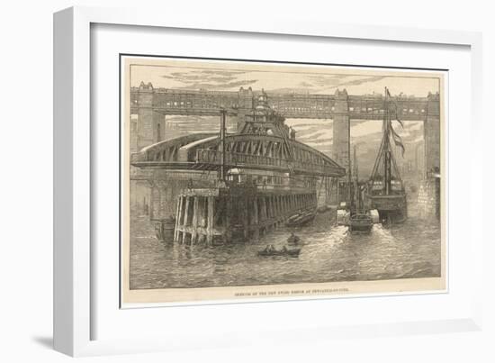 The Opening of the New Swing Bridge at Newcastle-On-Tyne on June 15th 1876-null-Framed Art Print