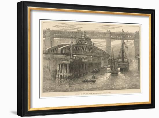 The Opening of the New Swing Bridge at Newcastle-On-Tyne on June 15th 1876-null-Framed Art Print