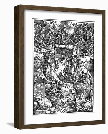 The Opening of the Seventh Seal, the Seven Angels with the Trumpets, 1498-Albrecht Durer-Framed Giclee Print