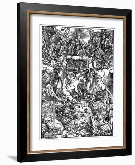 The Opening of the Seventh Seal, the Seven Angels with the Trumpets, 1498-Albrecht Durer-Framed Giclee Print