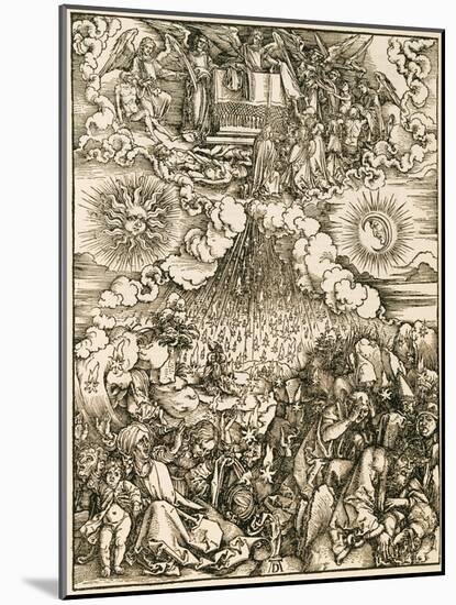 The Opening of the Sixth Seal, from the Apocalypse of St. John, C.1496-98 (Woodcut)-Albrecht Dürer or Duerer-Mounted Giclee Print