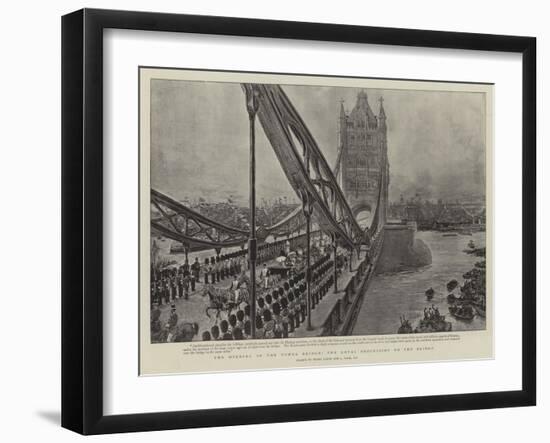 The Opening of the Tower Bridge, the Royal Procession on the Bridge-Henri Lanos-Framed Giclee Print