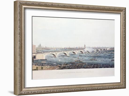 The Opening of the Waterloo Bridge on the 18th of June-Augustus Charles Pugin-Framed Giclee Print