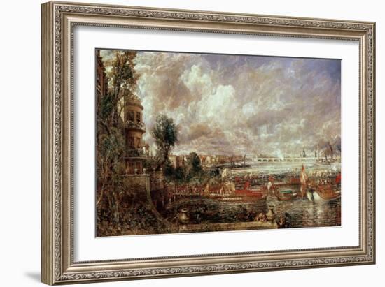 The Opening of Waterloo Bridge, Whitehall Stairs, 18th June 1817-John Constable-Framed Giclee Print