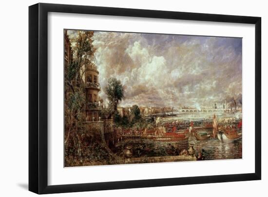 The Opening of Waterloo Bridge, Whitehall Stairs, 18th June 1817-John Constable-Framed Giclee Print