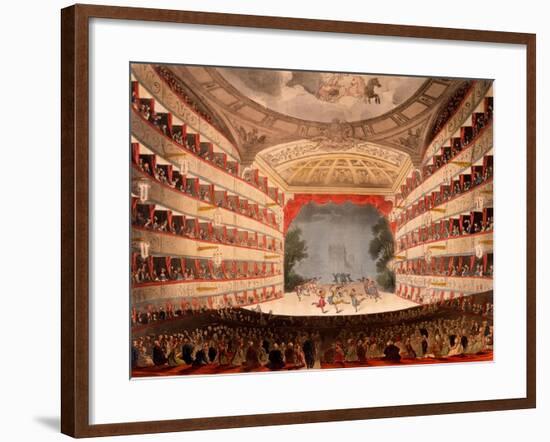 The Opera House, London, from Ackermann's 'Repository of Arts', 1809-T. & Pugin Rowlandson-Framed Giclee Print