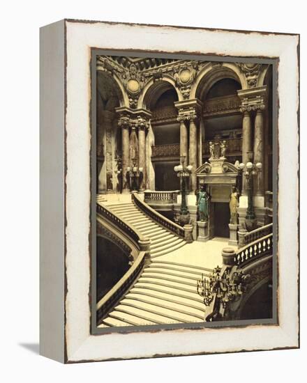 The Opera House, the grand staircase, Paris, France, c.1890-1900-null-Framed Premier Image Canvas