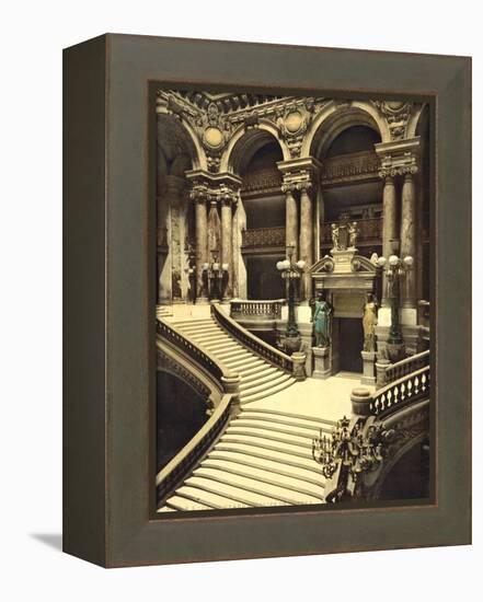 The Opera House, the grand staircase, Paris, France, c.1890-1900-null-Framed Premier Image Canvas