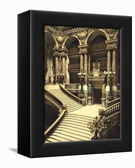 The Opera House, the grand staircase, Paris, France, c.1890-1900-null-Framed Premier Image Canvas