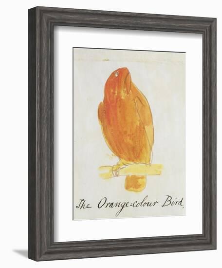 The Orange Colour Bird, from "Sixteen Drawings of Comic Birds"-Edward Lear-Framed Giclee Print