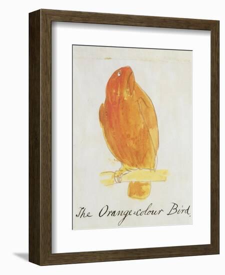 The Orange Colour Bird, from "Sixteen Drawings of Comic Birds"-Edward Lear-Framed Giclee Print