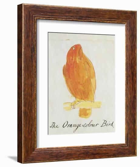 The Orange Colour Bird, from "Sixteen Drawings of Comic Birds"-Edward Lear-Framed Giclee Print