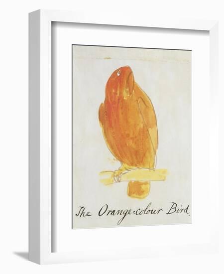 The Orange Colour Bird, from "Sixteen Drawings of Comic Birds"-Edward Lear-Framed Giclee Print