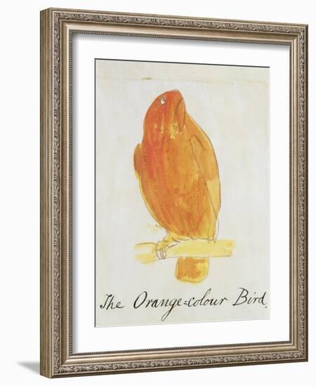 The Orange Colour Bird, from "Sixteen Drawings of Comic Birds"-Edward Lear-Framed Giclee Print