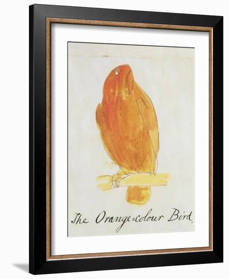 The Orange Colour Bird, from "Sixteen Drawings of Comic Birds"-Edward Lear-Framed Giclee Print